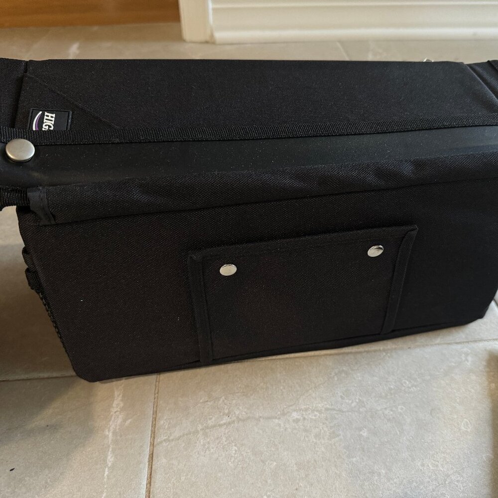 Passenger Seat Car Storage, Collapsible Black Organizer with Adjustable Dividers
